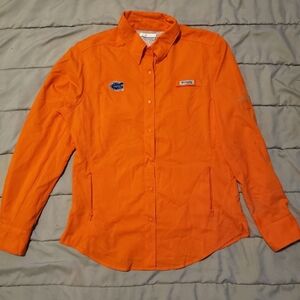 Columbia Women Orange Florida Gators PFG Tamiami Shirt S